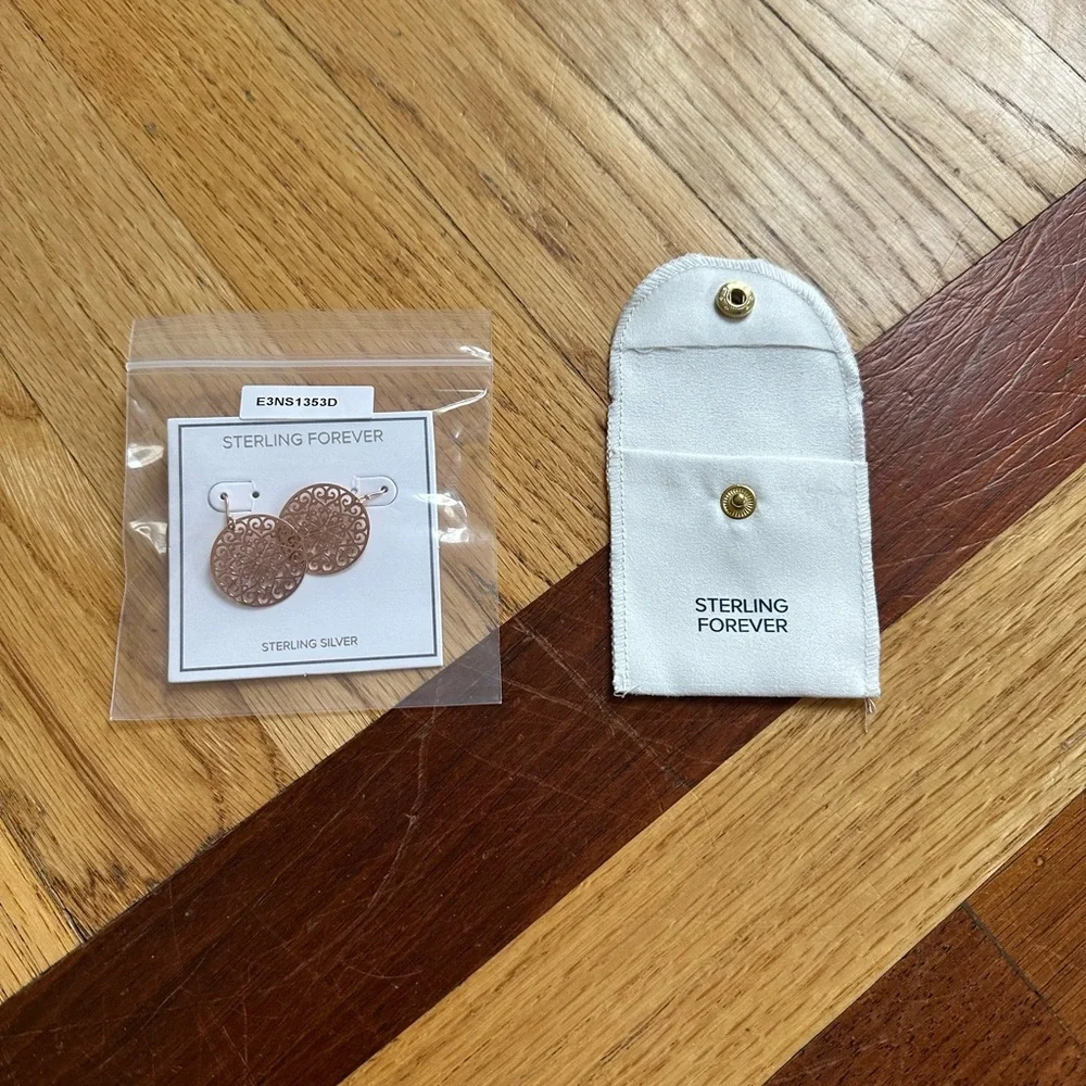 Sterling Forever Sterling Silver Round Filigree Dangle Earrings - Picture 2 of 3